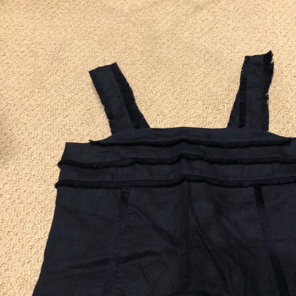 Navy J. Crew linen top
